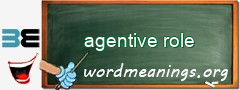 WordMeaning blackboard for agentive role